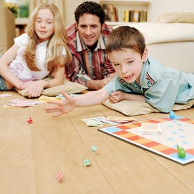 kids playing board games