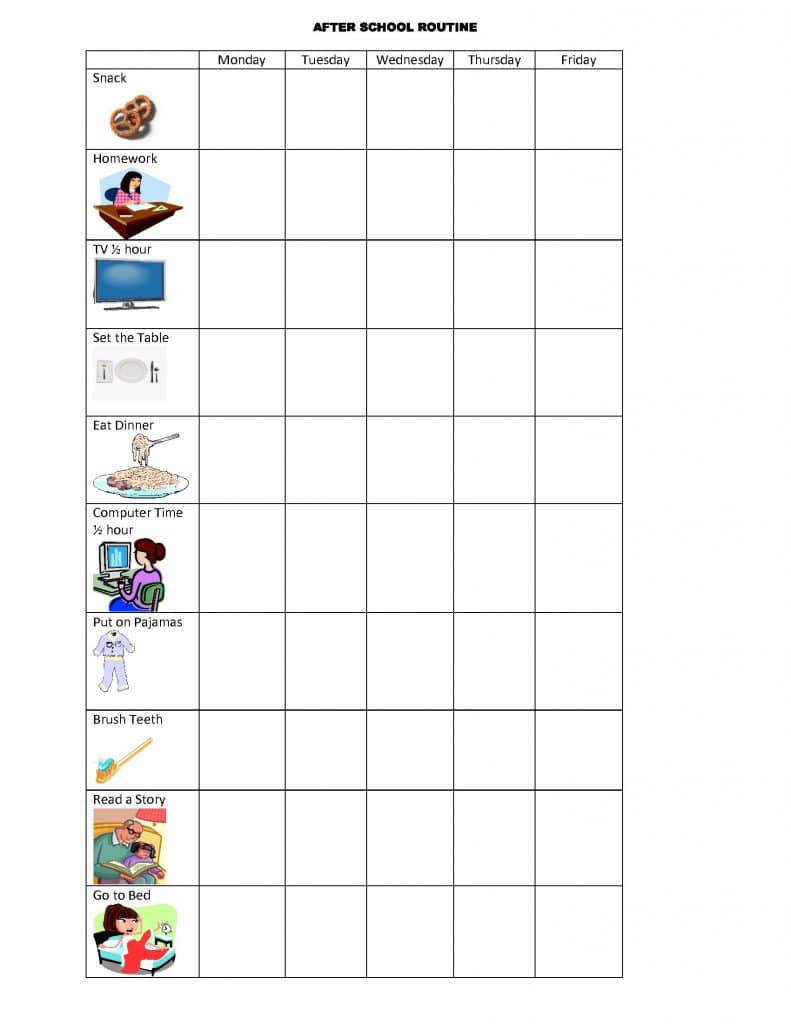 routine visual schedule