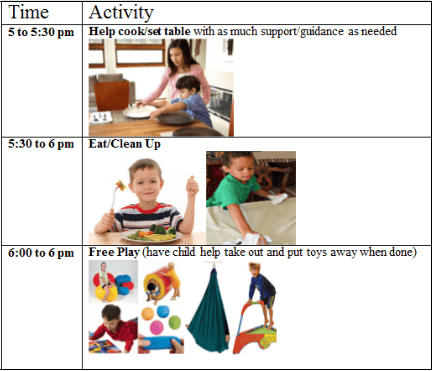 sample visual schedule for autism and adhd