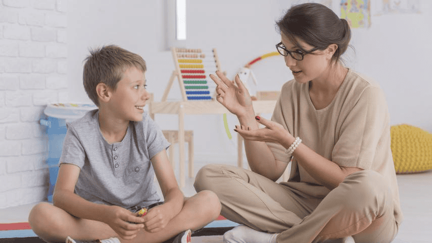 therapist and boy