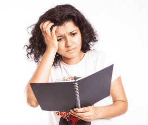 Confused student after summer break.